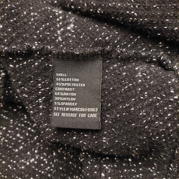 BNCI open knit long blazer cardigan black and white design. Size large - Picture 8 of 8